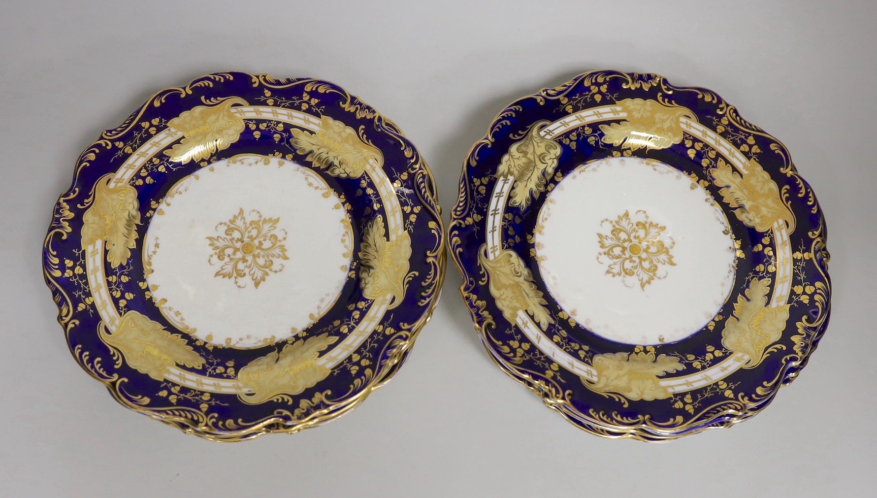 A Victorian bone china part dessert service